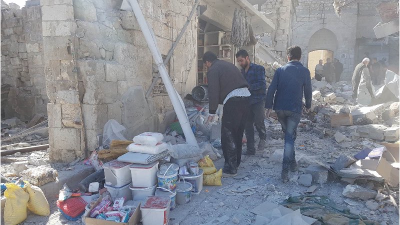 Rezim Asad dan Rusia Bombardir Pasar Ariha di Idlib Salam Online